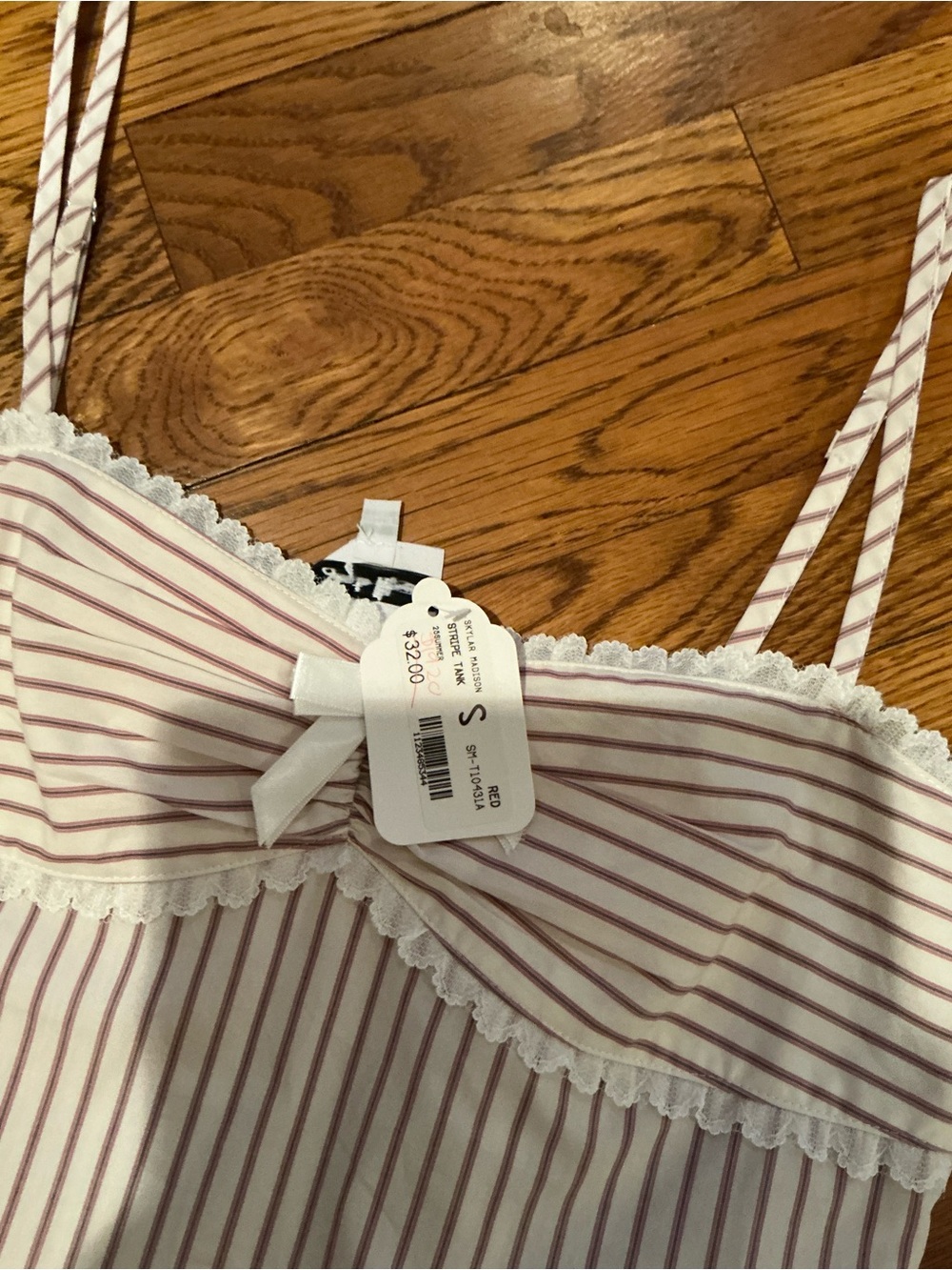 NWT Sky to Moon Striped Red & White Cami and Short Set Medium - Picture 6 of 10